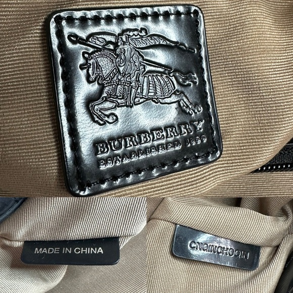 💯Authentic  BURBERRY HAYMARKET CHECK TOTE BAG LEATHER  HANDBAGS WOMEN🍀 - Picture 4 of 17